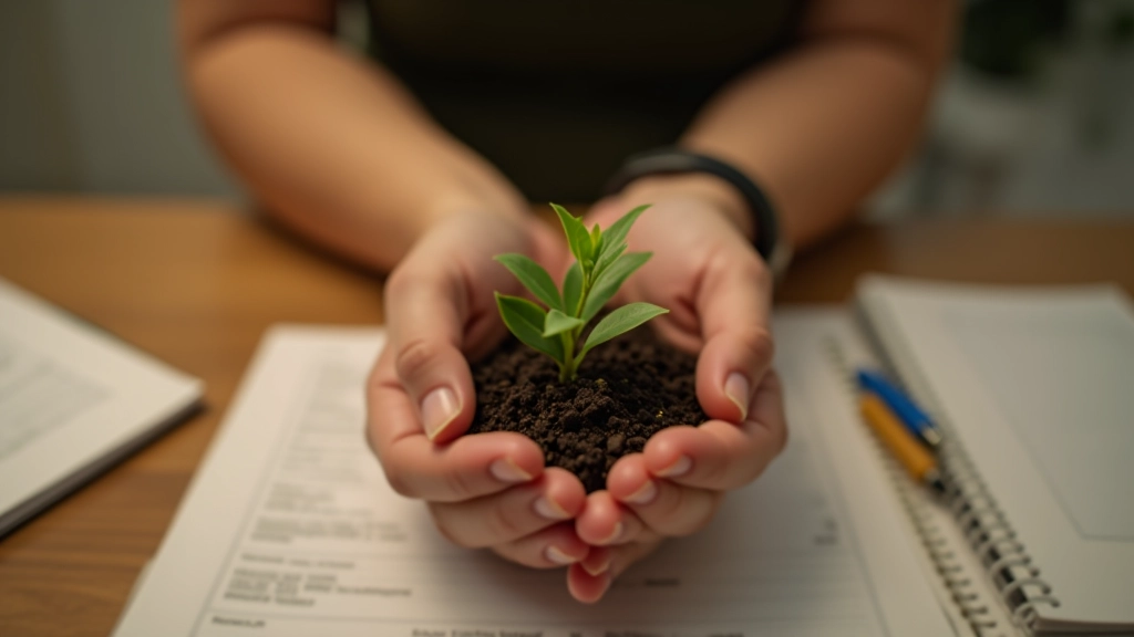 Close-up of a person's hands showing a small achievement or progress marker